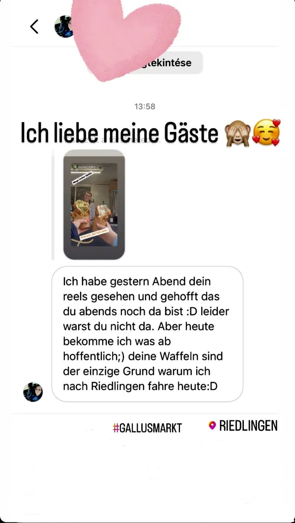 Kundennachricht — Ich liebe meine Gäste