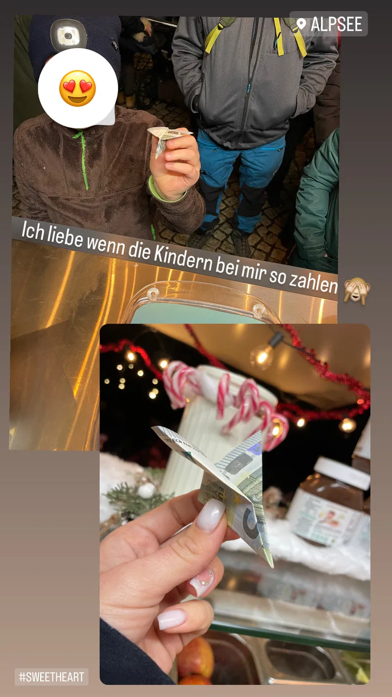 Kinder zahlen am Sweet Truck