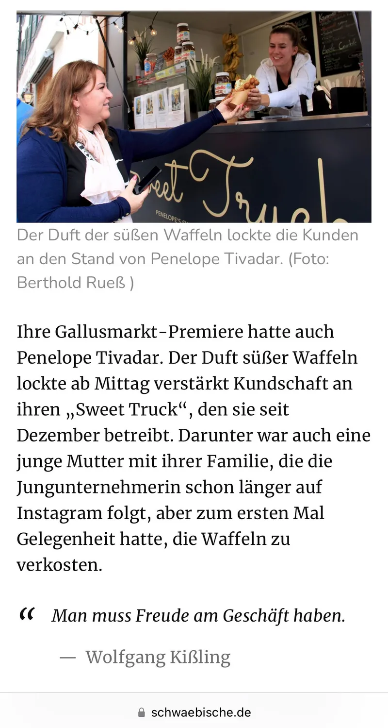 Schwäbische Zeitung über Sweet Truck